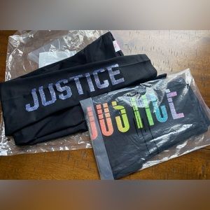 •NIP•{2} Justice Girls’ Regular Length Logo Leggings